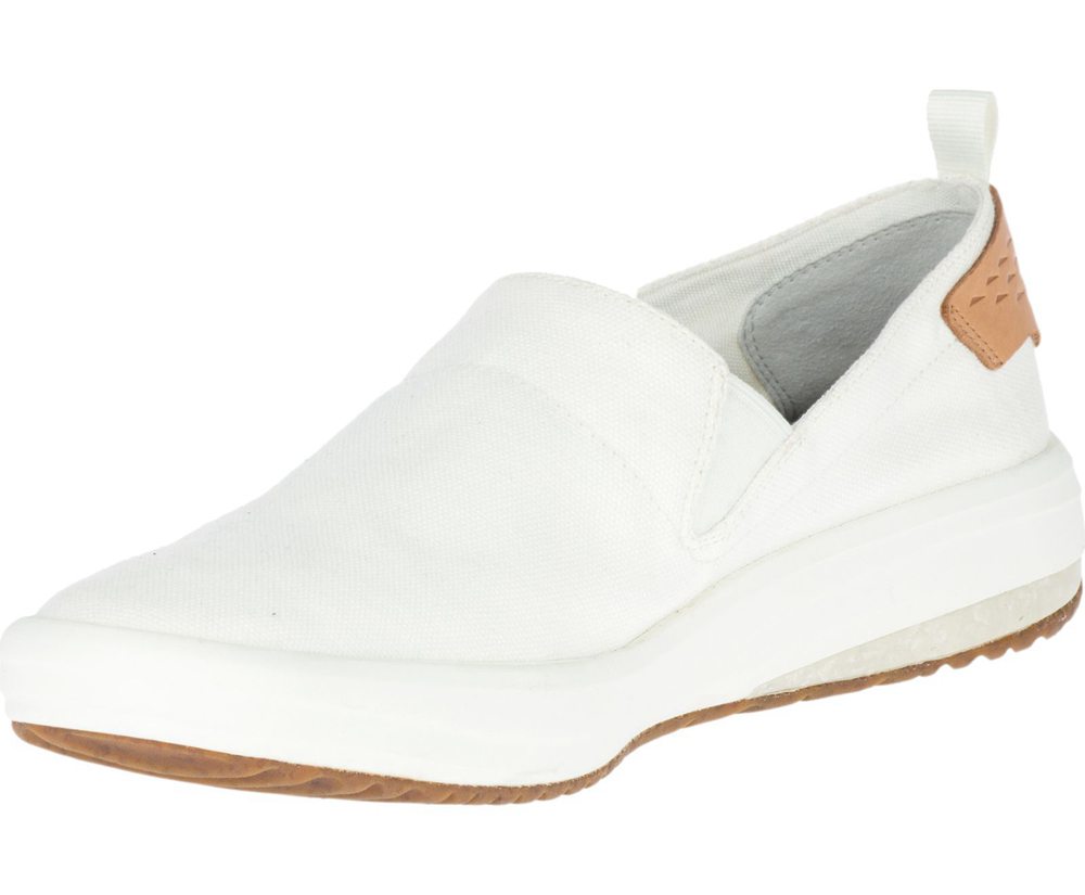 Slip On Homem - Merrell Gridway Moc Lona - Branco - ORK659487